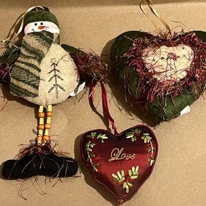 Christmas Ornaments
Soft Fabric Christmas 
Snowman Ornament
Heart Ornament